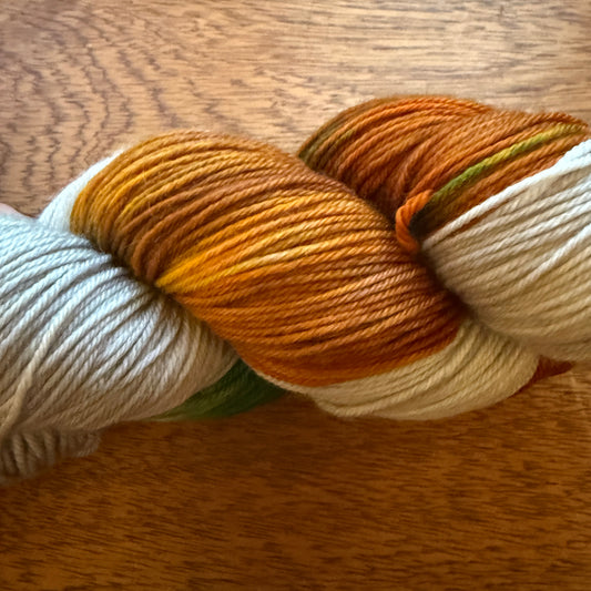 Second Chance 032 - Deluxe Merino Sock Assigned Pooling 'Pumpkin Patch'