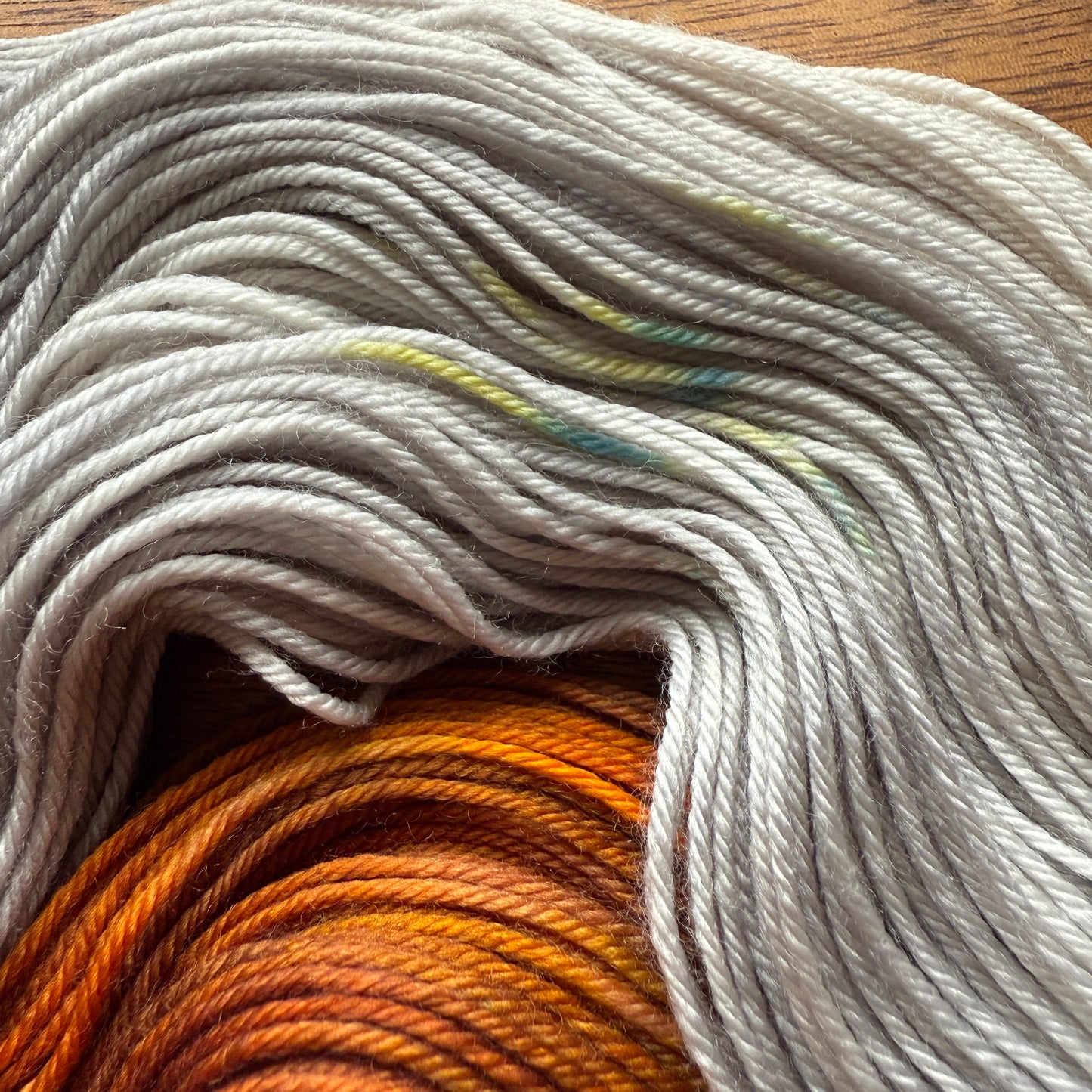 Second Chance 017 - Deluxe Merino Sock Assigned Pooling 'Pumpkin Patch'