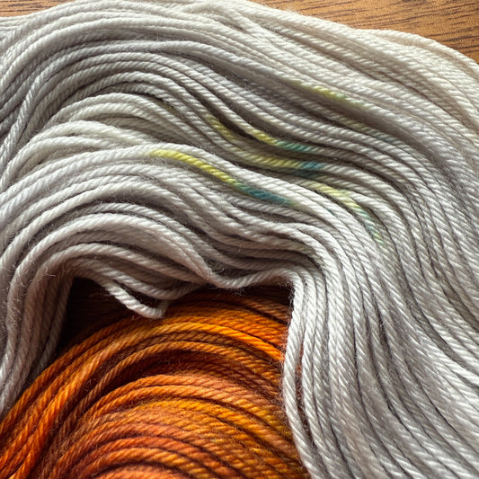 Second Chance 017 - Deluxe Merino Sock Assigned Pooling 'Pumpkin Patch'