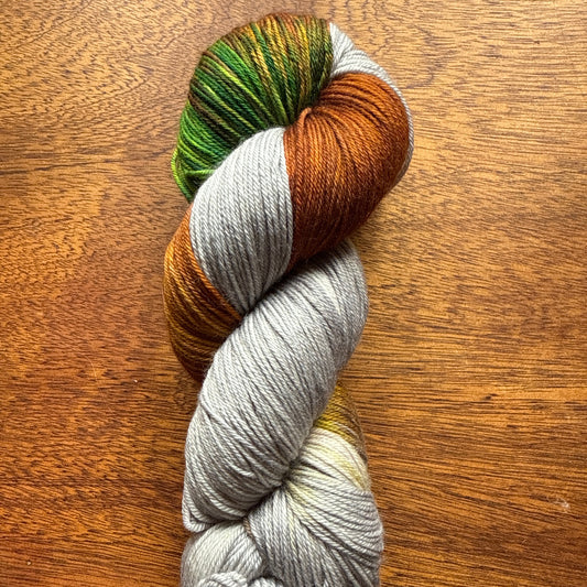 Second Chance 014 - Deluxe Merino Sock Assigned Pooling 'Pumpkin Patch'