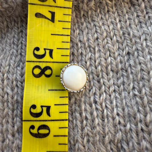 Silver & White Small Button