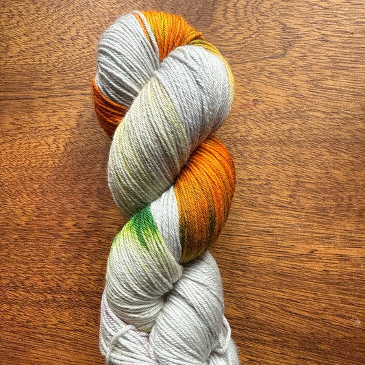Second Chance 012 - Deluxe Merino Sock Assigned Pooling 'Pumpkin Patch'
