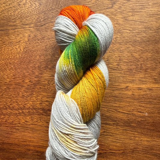 Second Chance 013 - Deluxe Merino Sock Assigned Pooling 'Pumpkin Patch'