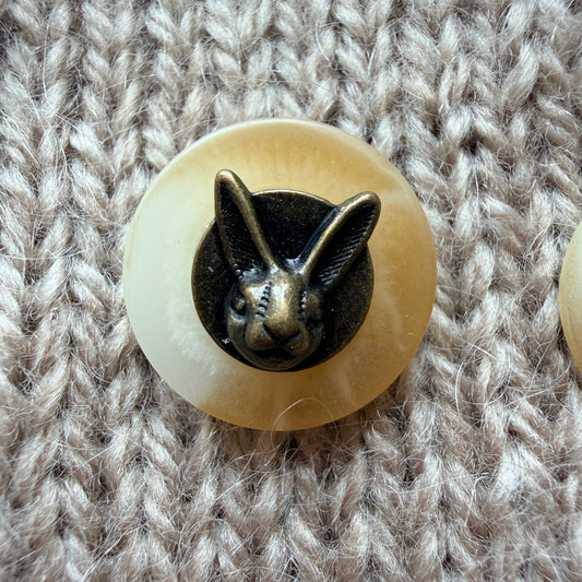 Ivory Bunny Button