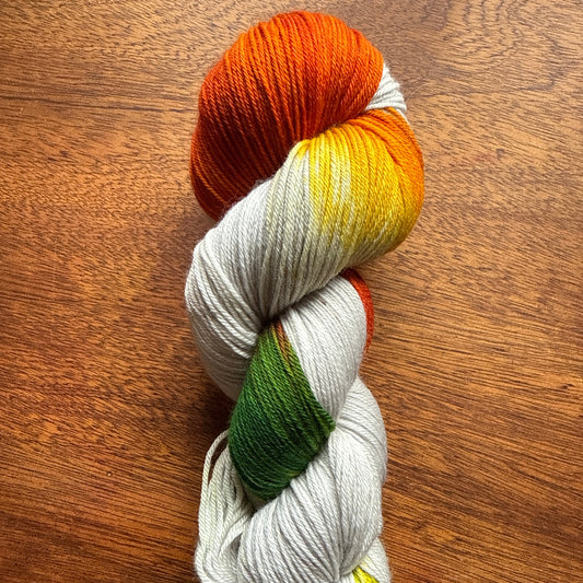 Second Chance 011 - Deluxe Merino Sock Assigned Pooling 'Pumpkin Patch'