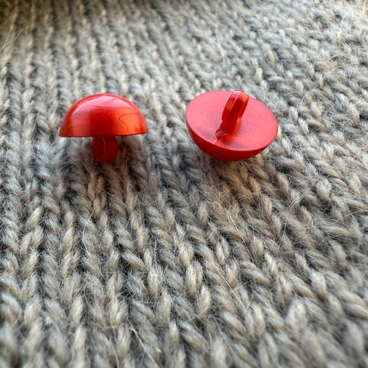 Bright Red Mushroom Button