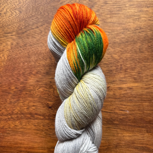 Second Chance 015 - Deluxe Merino Sock Assigned Pooling 'Pumpkin Patch'