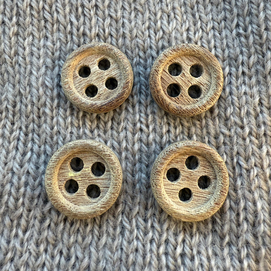 Rustic Wooden Button (set of 4)