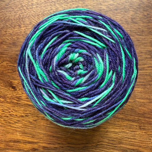 Second Chance 031 - Deluxe Merino Sock Assigned Pooling 'Witches Brew'
