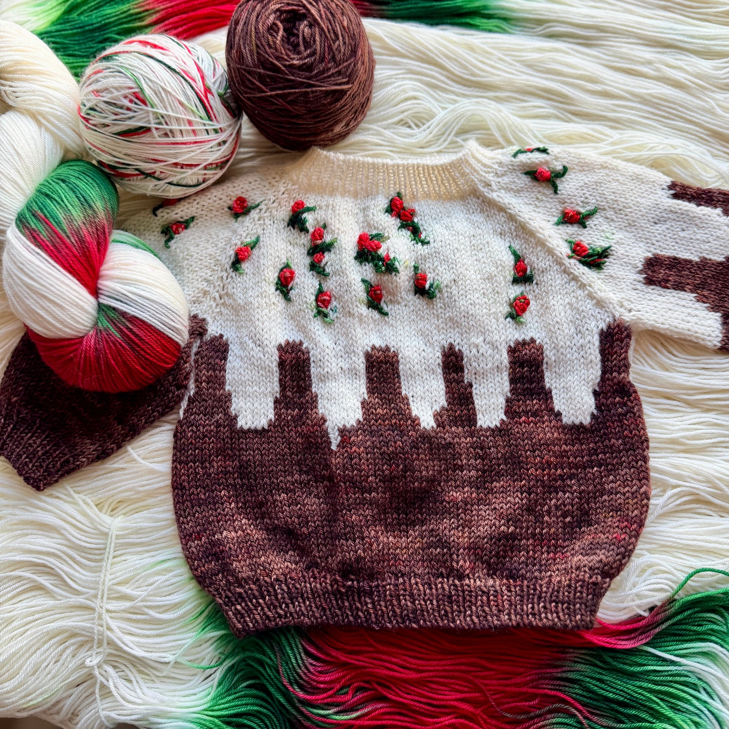 Christmas Pudding Baby Sweater Yarn Kit