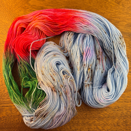 Tweede Kansje 005 - Deluxe Merino Sock Assigned Pooling ‘Strawberry'