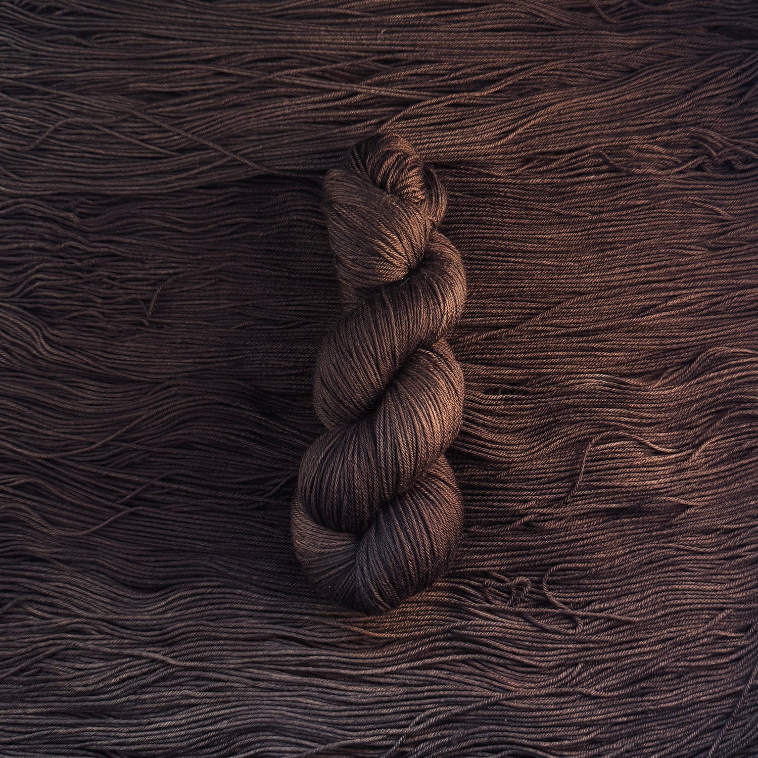 Bran hand-dyed Deluxe Merino Sock yarn skein by Auridon Yarns