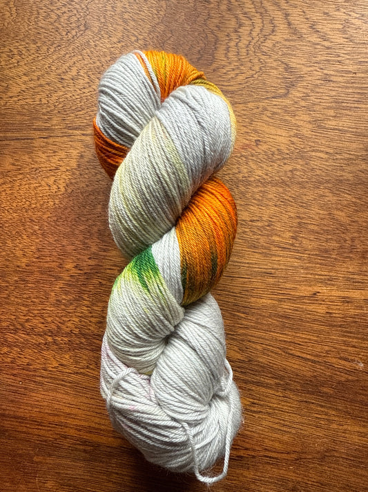 Tweede Kansje 012 - Deluxe Merino Sock Assigned Pooling ‘Pumpkin Patch’