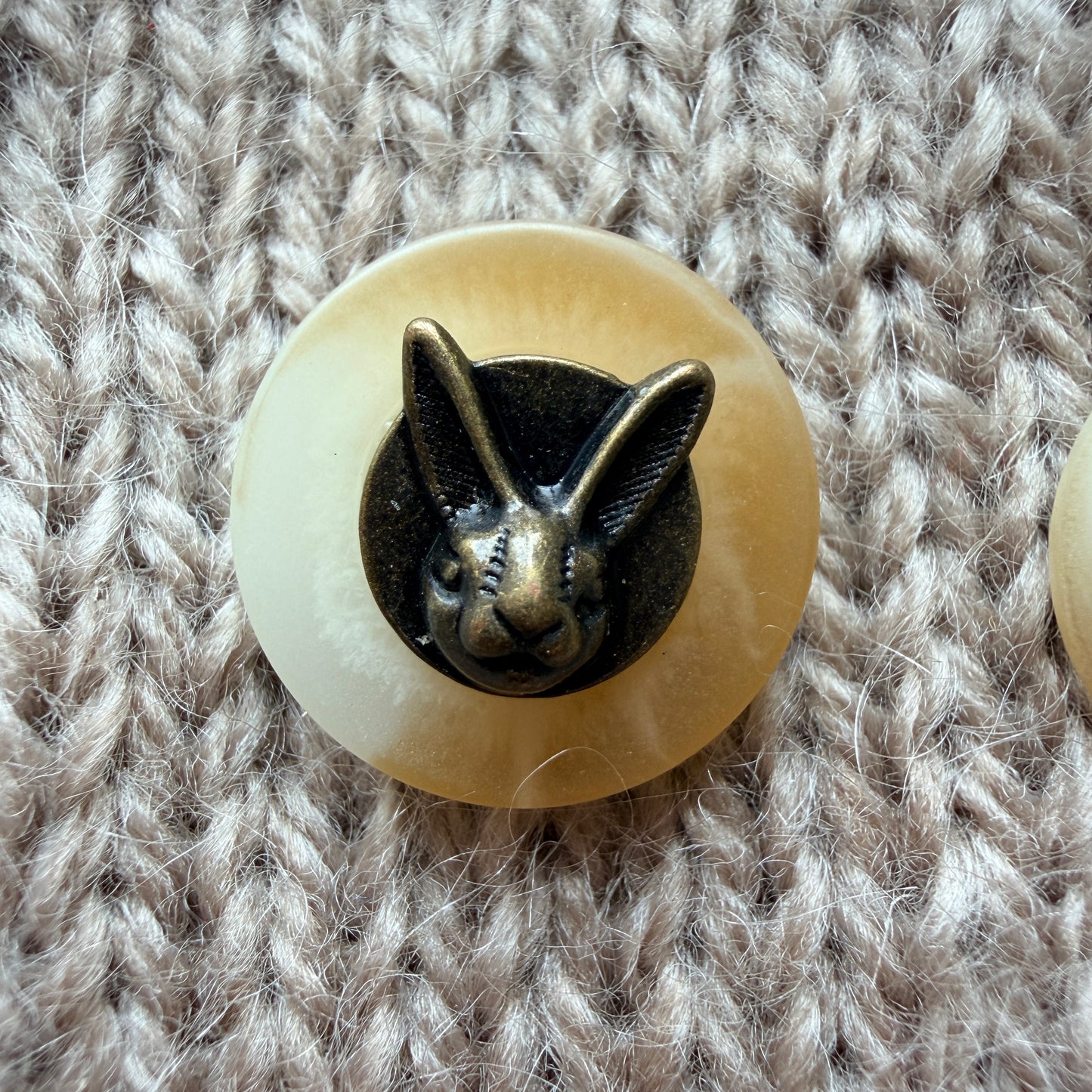 Ivory Bunny Button