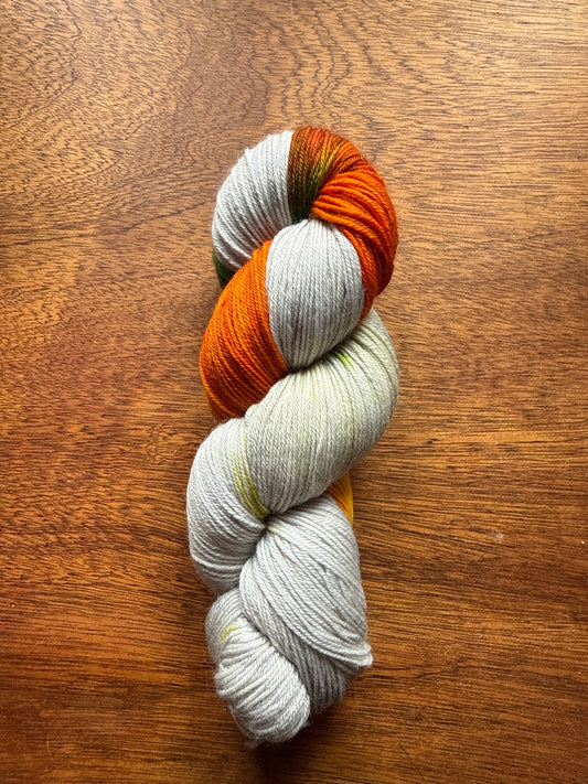 Tweede Kansje 016 - Deluxe Merino Sock Assigned Pooling ‘Pumpkin Patch’
