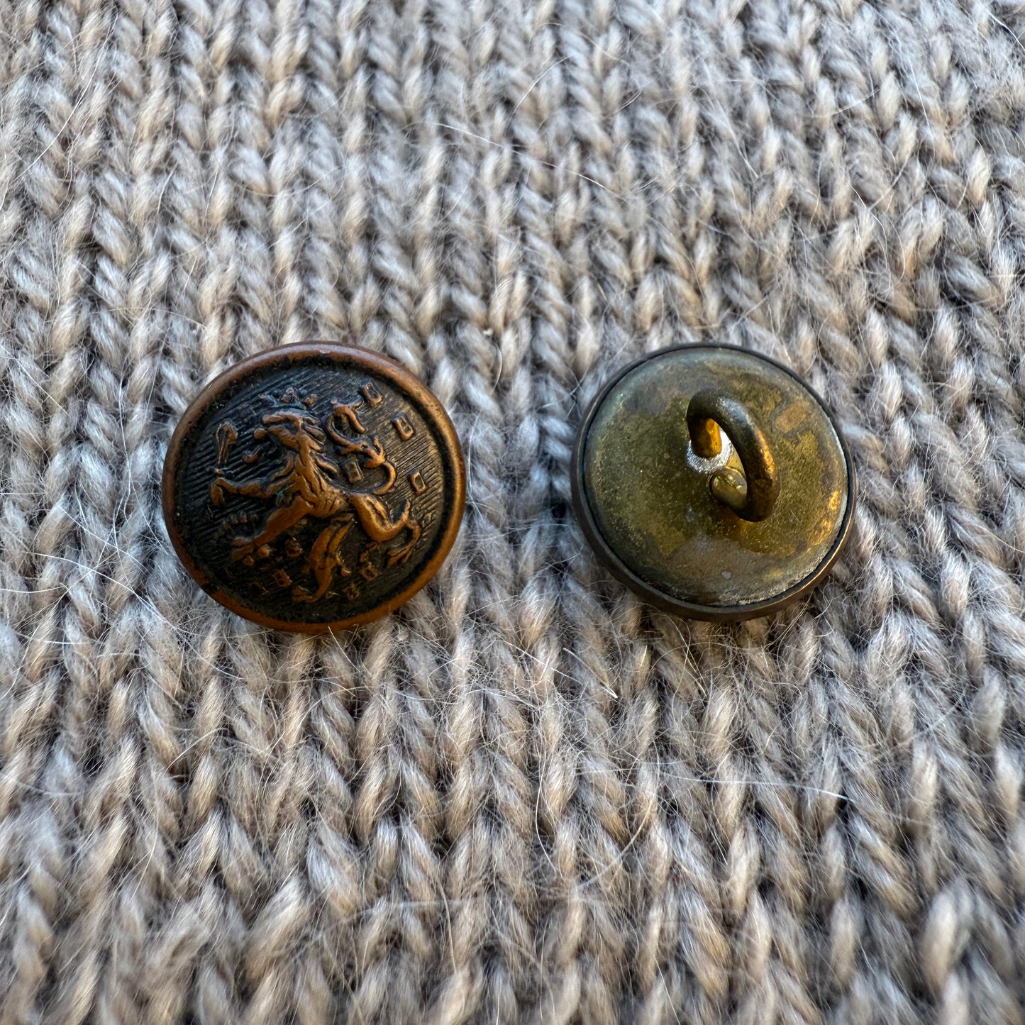 Vintage Dutch Military Copper/Brass Button (Small)