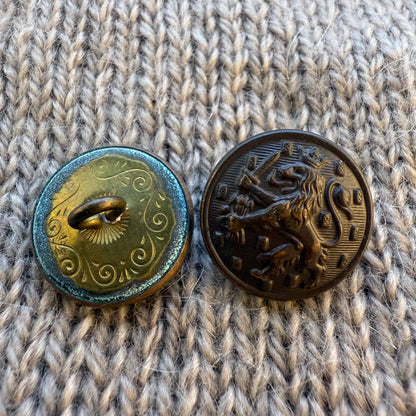 Vintage Dutch Military Copper/Brass Button (Large)
