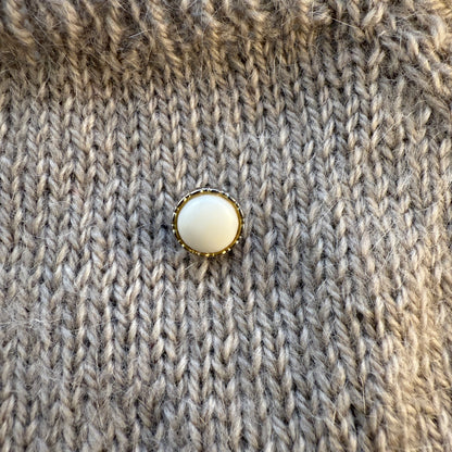 Silver & White Small Button
