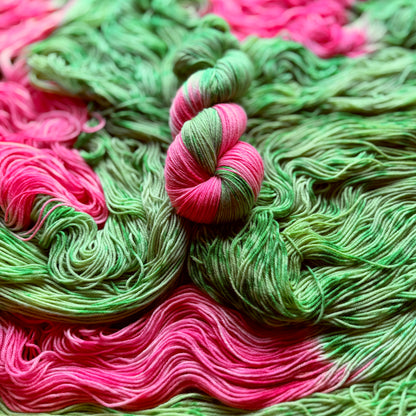 Pink Tulips - Deluxe Merino Sock Assigned Pooling