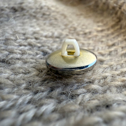 Silver & White Small Button