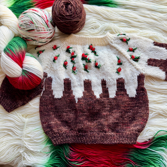 Christmas Pudding Baby Sweater Yarn Kit