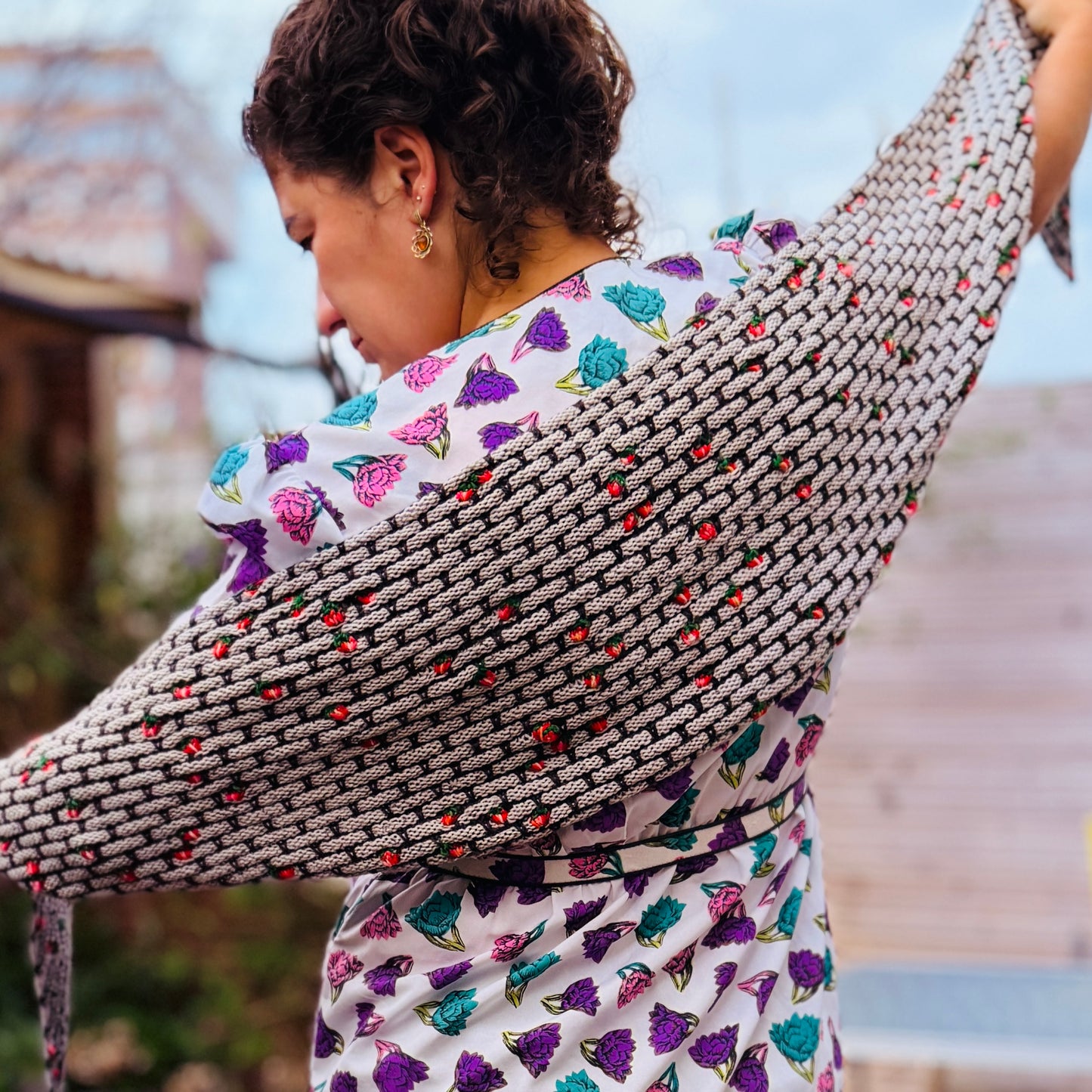 Bricks 'n Berries Assigned Pooling Shawl Pattern