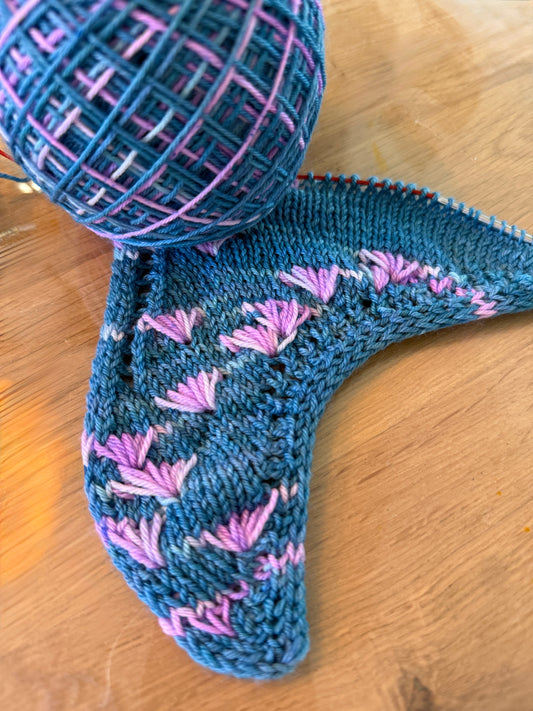 Monets Water Lilies - Deluxe Merino Sock Assigned Pooling