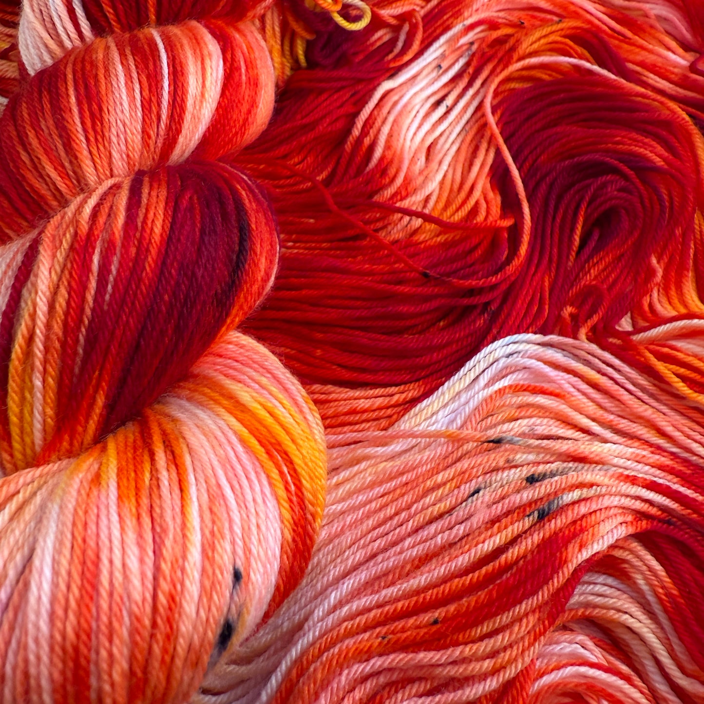 Baroque Inferno hand-dyed sock yarn, view 5