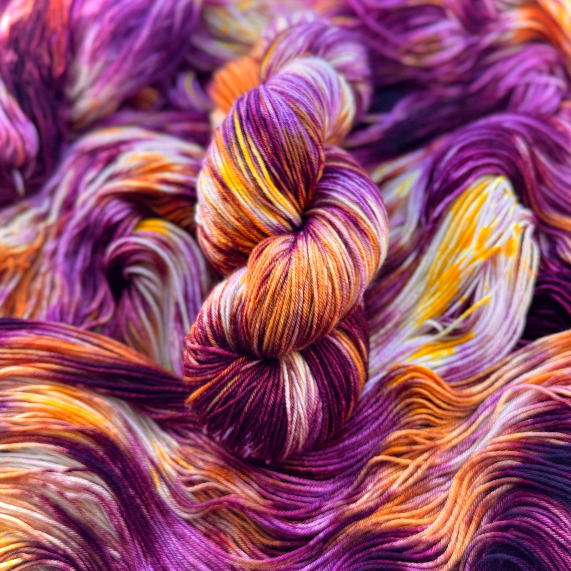 Byzantine Empire hand-dyed Deluxe Merino Sock yarn skein by Auridon Yarns